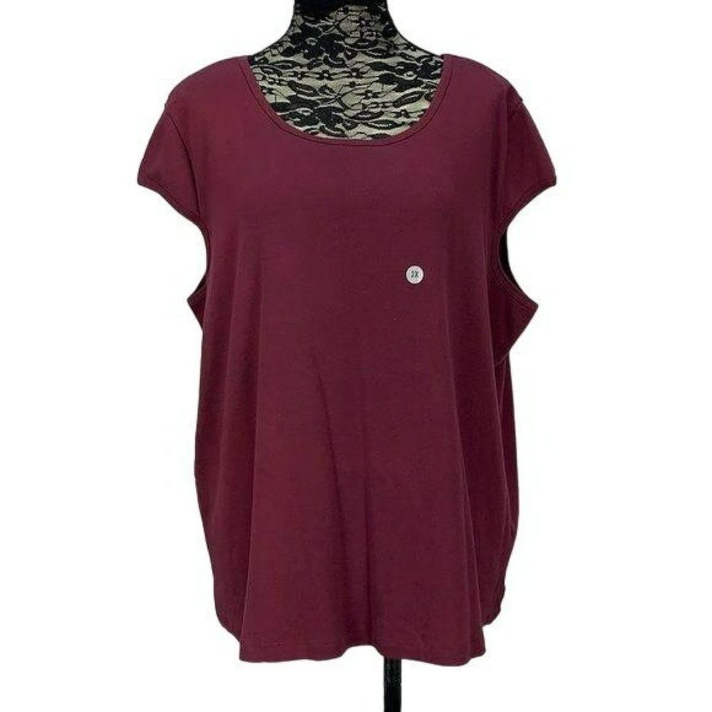 Crossroads‎ Woman 3X Plum Colored cap sleeve Shirt